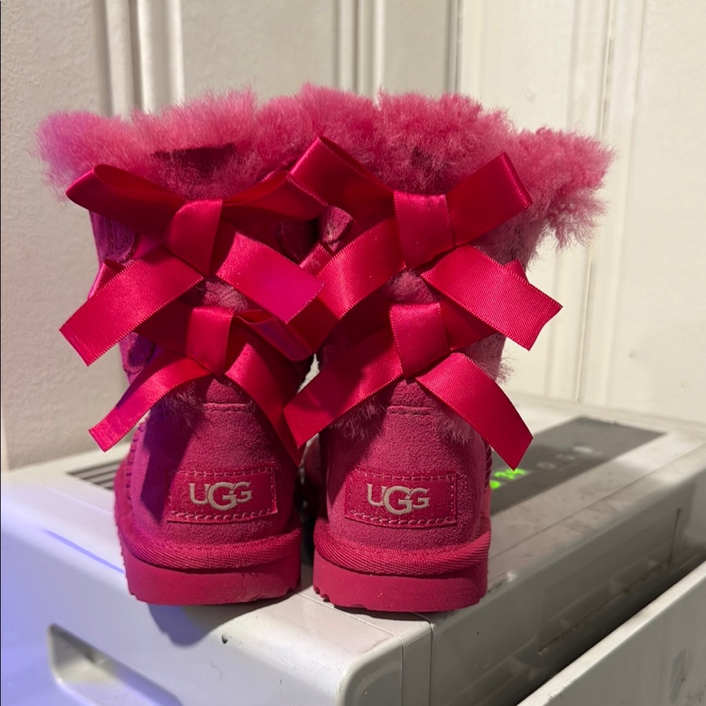 UGG Pink Bow Trim Boots